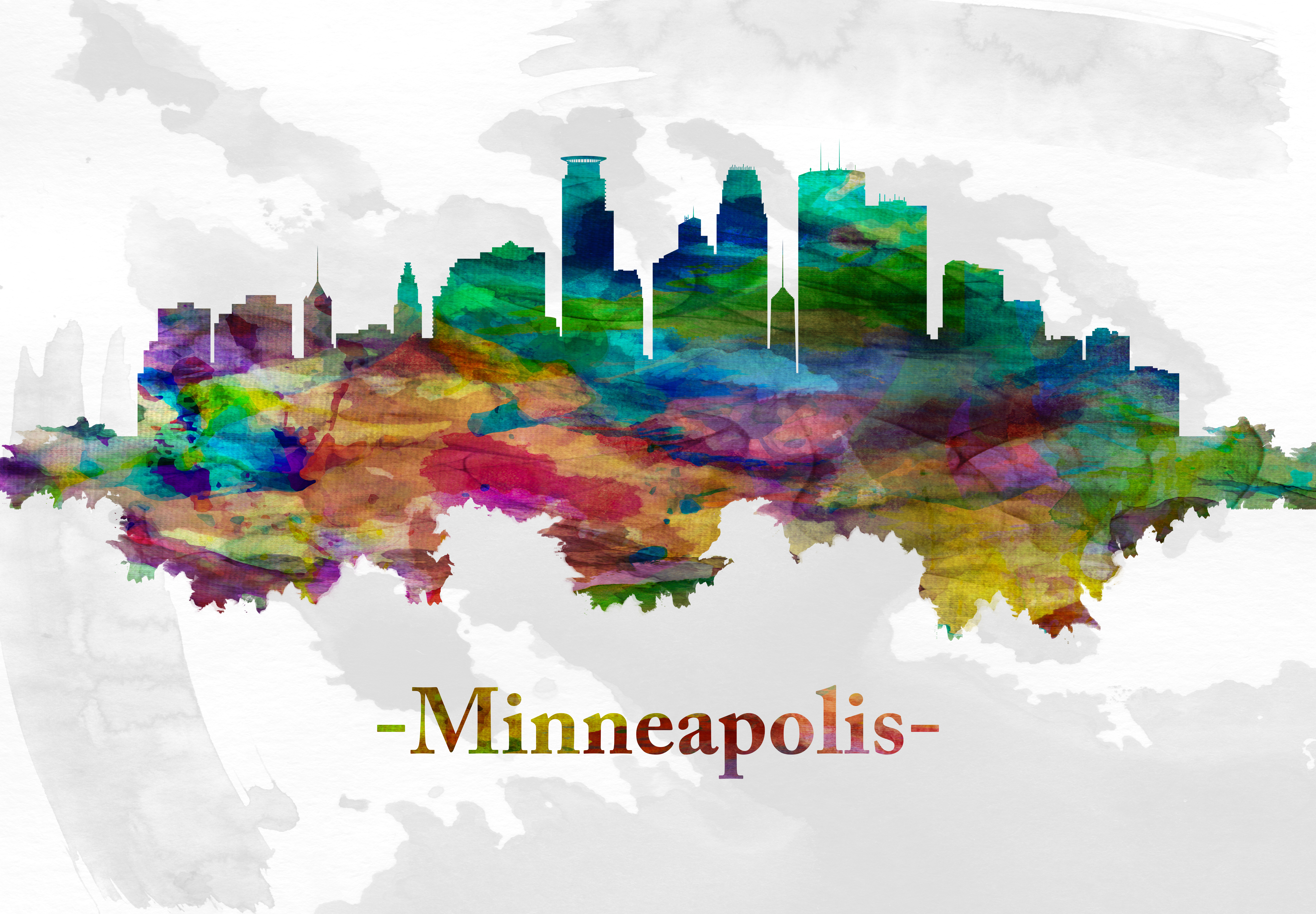 Stylized Minneapolis skyline